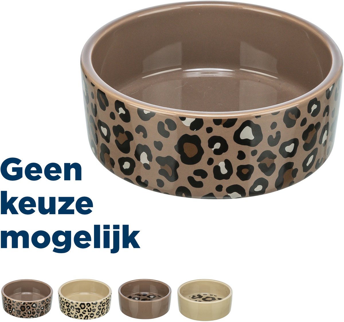 Trixie voerbak drinkbak leo kat keramiek panterprint assorti