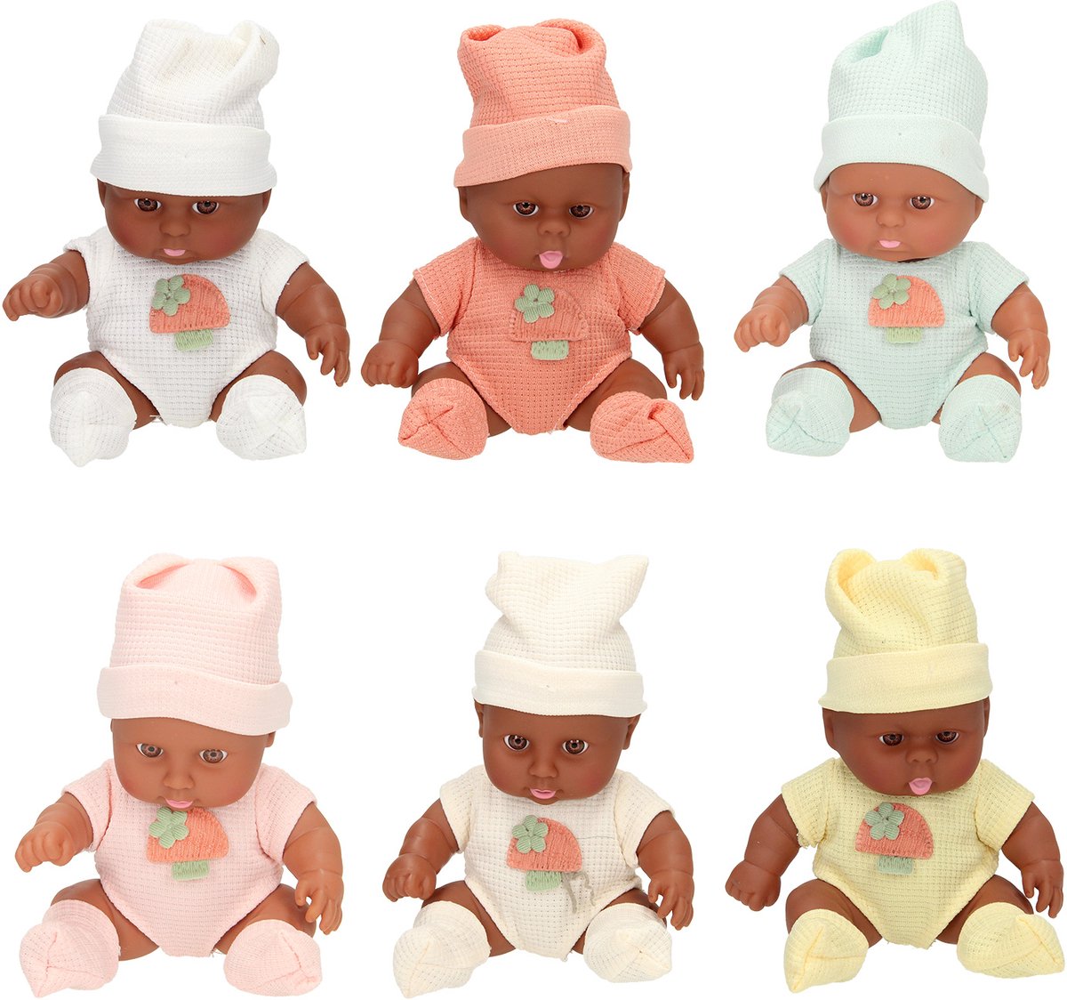 Lobbes Speelgoed- Lobbes SpeelgoedBabypopje met wafelpakje en muts