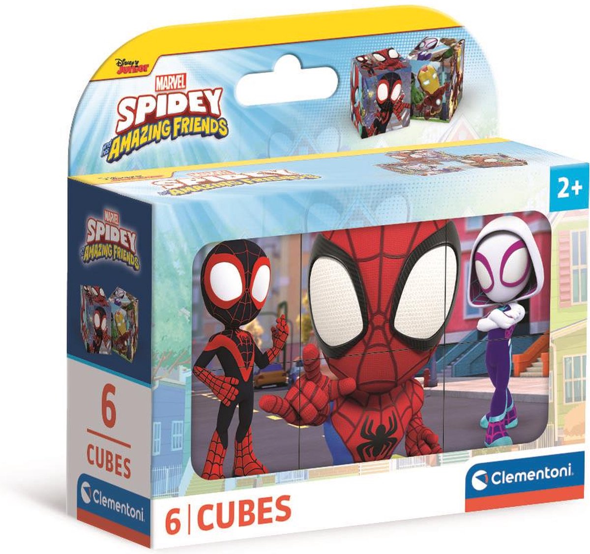Clementoni - blokpuzzel spidey and his amazing friends 6 stuks