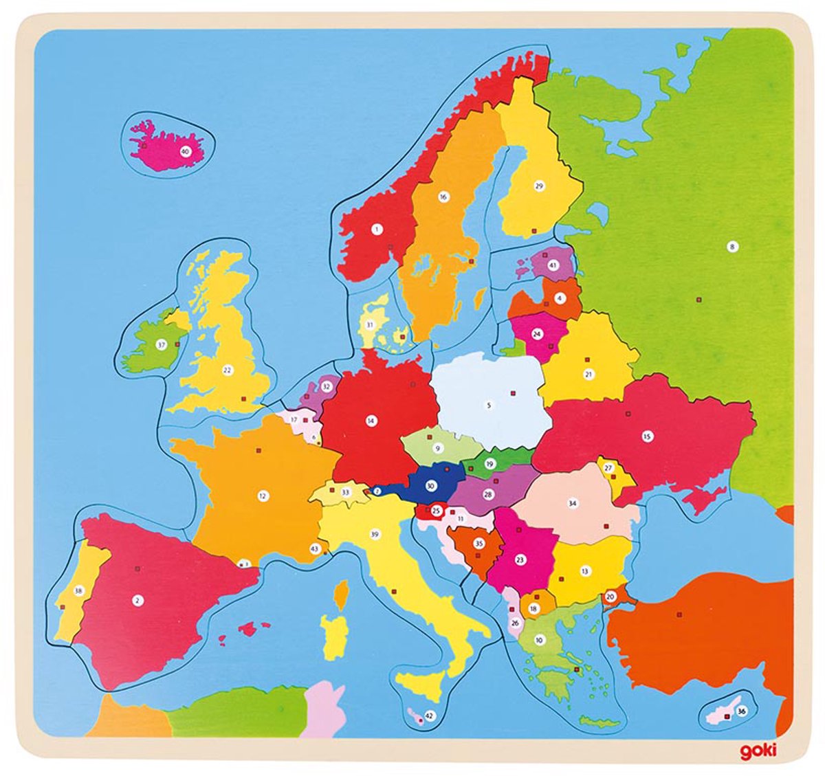 Goki houten puzzel europa - 35st.