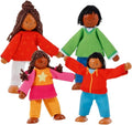 Goki buigpopje: moderne familie ii h9-11cm, s e t van 4 stuks, hout en katoen, 3+