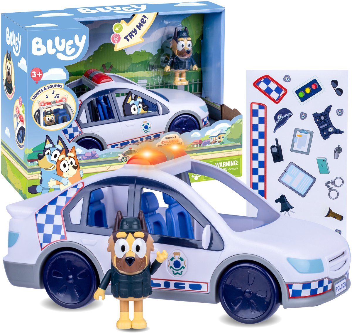 Moose bluey politieauto met licht geluid