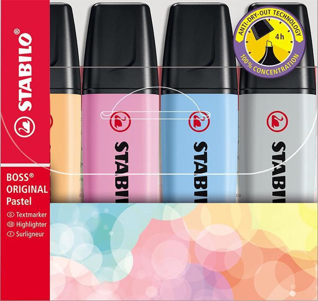 STABILO - STABILO boss original pastel - markeerstift - set 4 stuks