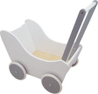 Playwood poppenwagen wit zilver