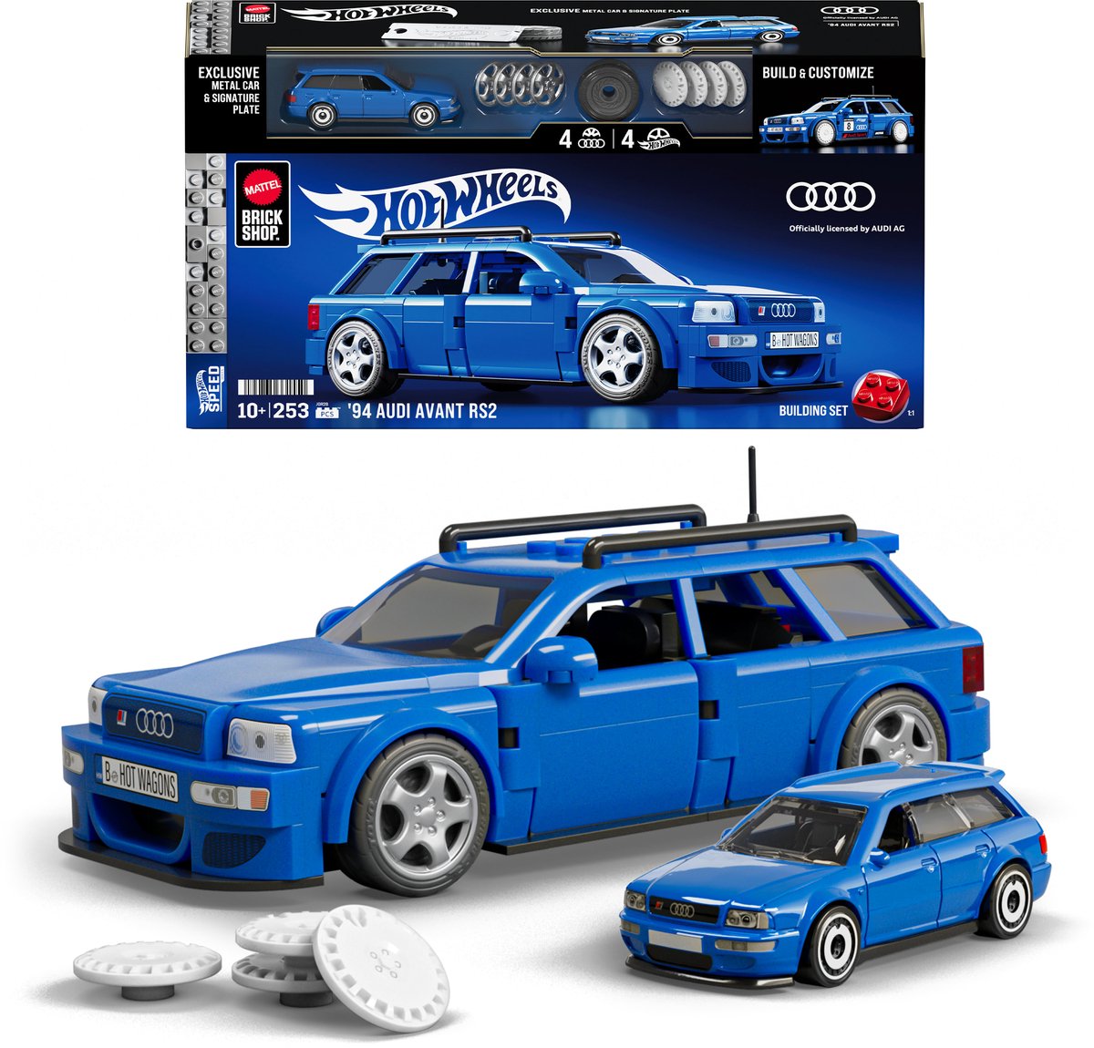 Mattel brick shop hot wheels speed serie - '94 audi avant rs2 - bouwspeelgoed - 252 onderdelen