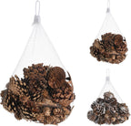 Koopman dennenappels decoratie knutselmateriaal met boomschors sterren.