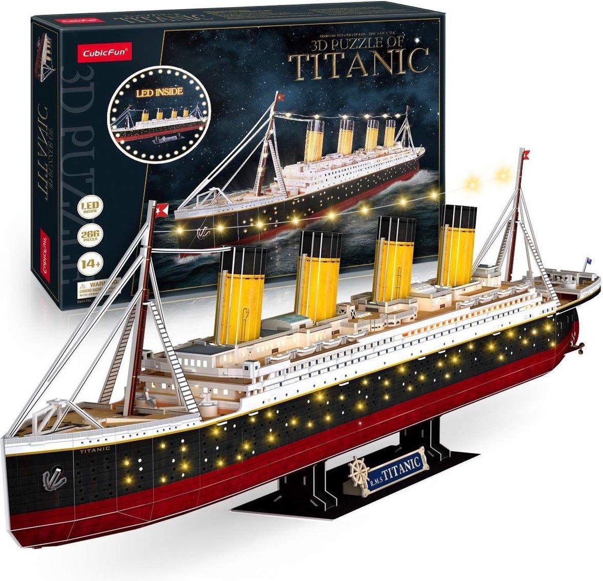 Cubic Fun - Cubic Fun 3d puzzel titanic met led verlichting - 266 stuks