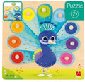 Goula jumbo - houten noppenpuzzel pauw, 9st.