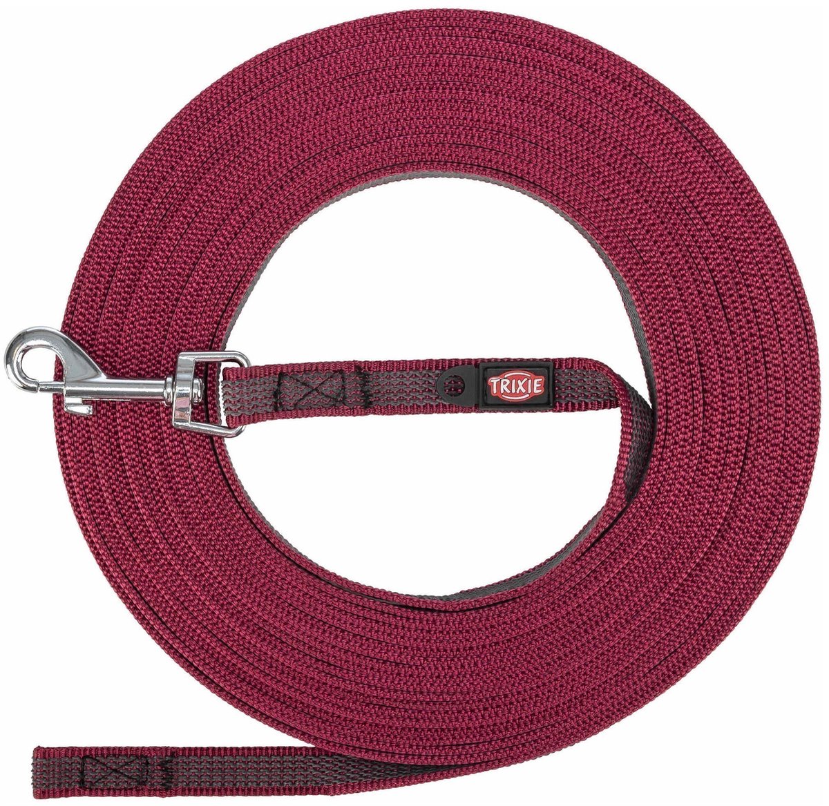 Trixie - hondenriem sleeplijn met rubber anti slip sangria rood