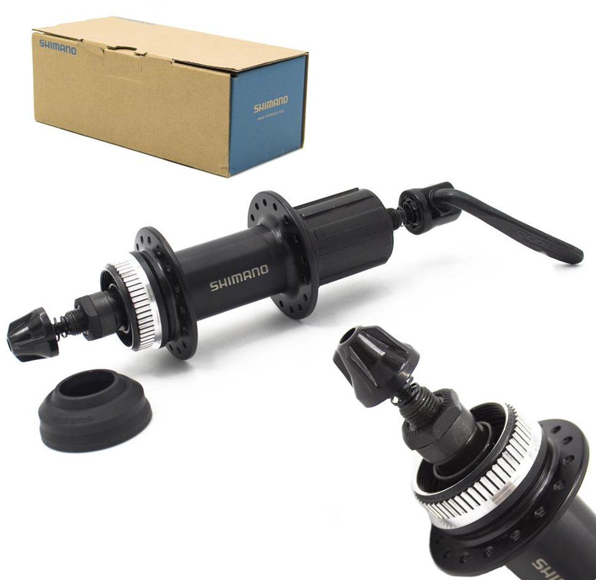 Shimano cues - achternaaf - 8-11 rijen - center lock - 135 mm - qr - 36h