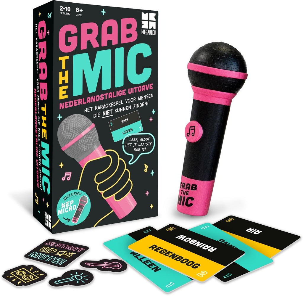 Megableu - Megableu grab the mic - karaoke partyspel - muziekspel voor 2-10 spelers - bekend van tiktok - nederlandstalige versie