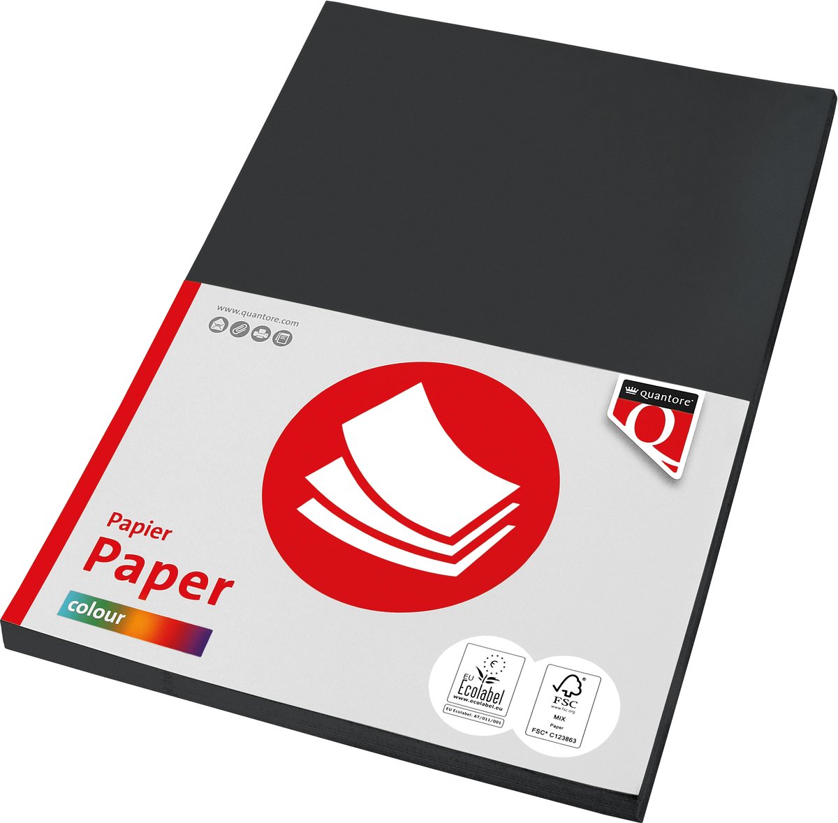 Quantore - Quantore kopieerpapier a4 zwart 80gr fsc milieuvriendelijk papier.