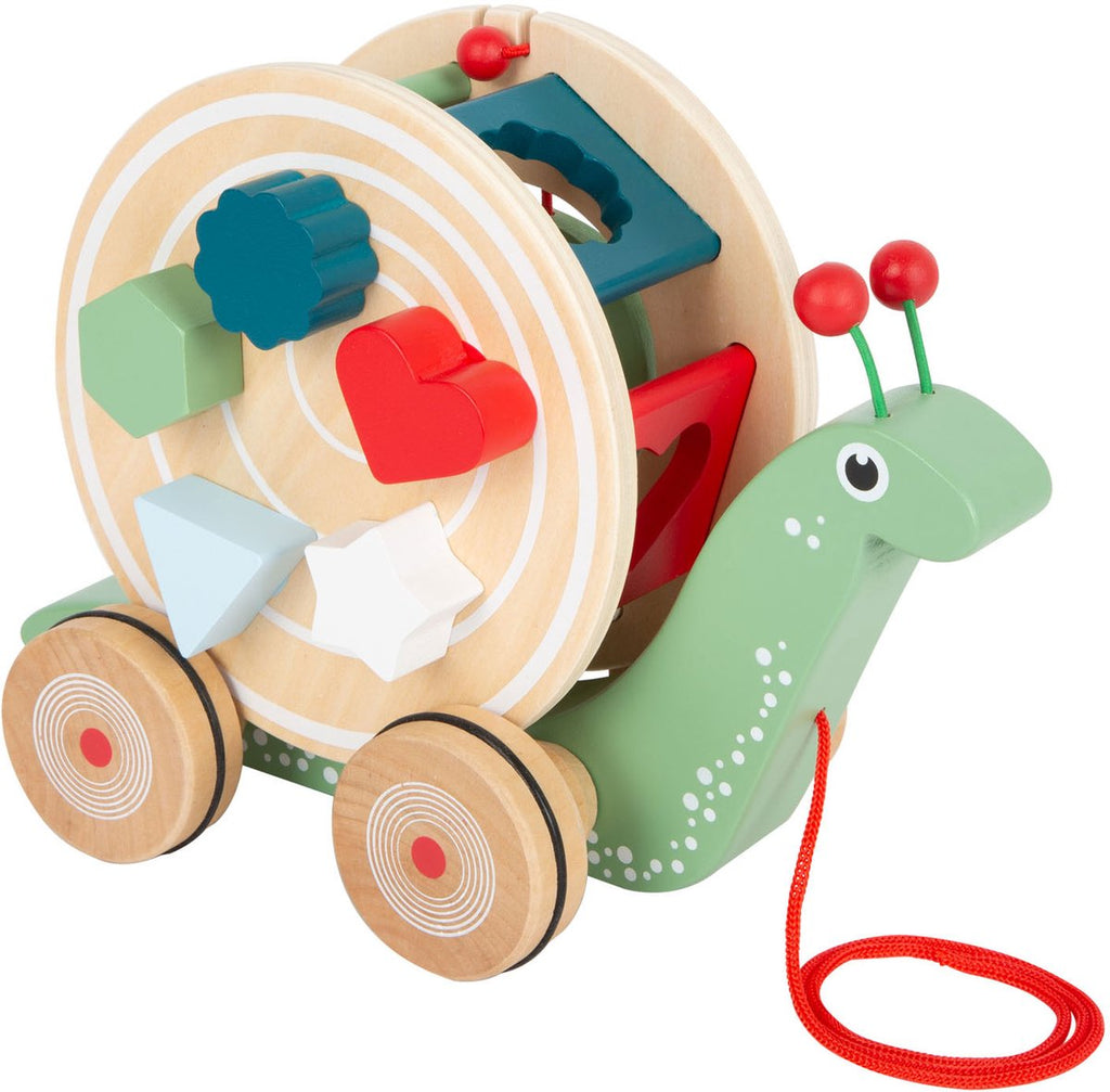 Small Foot - houten trekfiguur vormenstoof slak 6dlg.