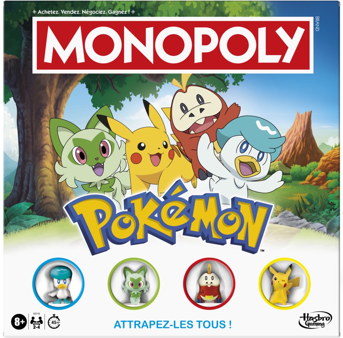 Monopoly - Monopoly édition pokémon jeu de plateau pour enfants et fans de pokémon jeux familiaux à partir de 8 ans