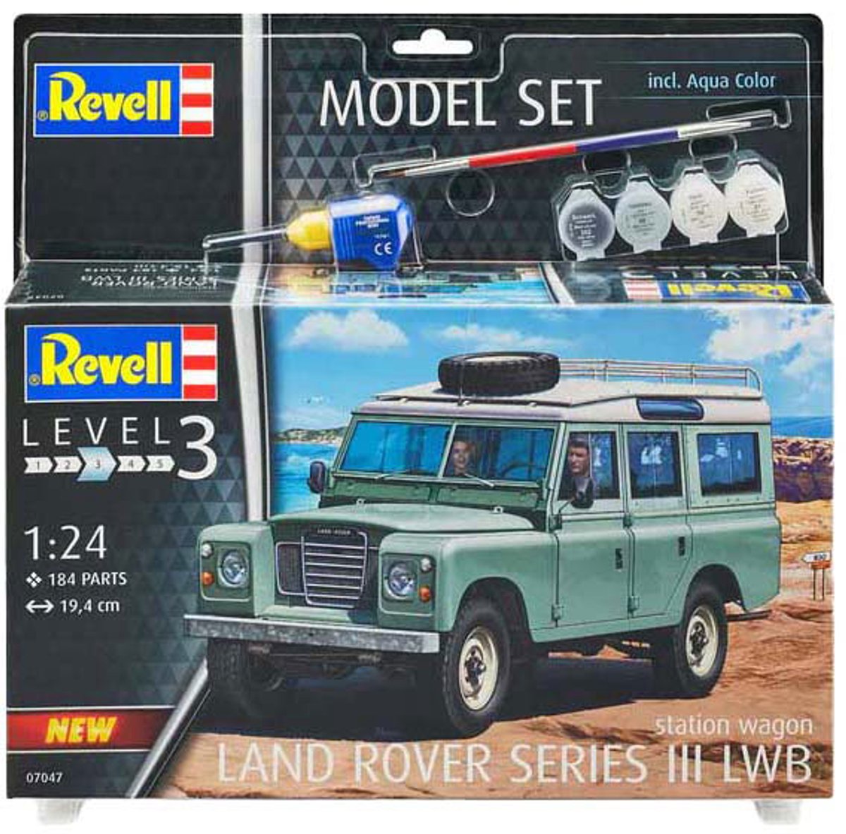 Revell - modelbouwpakket auto - 67047 land rover series iii lwb station wagon - britse klassieke auto - model set plastic - 1:24 - modelbouw