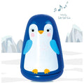 Goki muziekdoos: goedenacht kleine pinguin h11,5xdiam,7,5cm, melodie la-le-lu, in hout