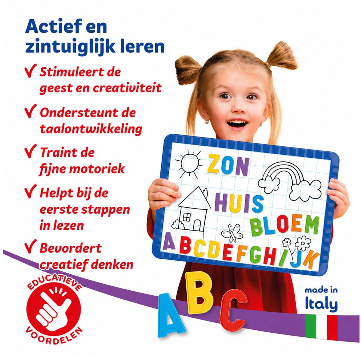 Quercetti abc magneten hoofdletters, 48st.