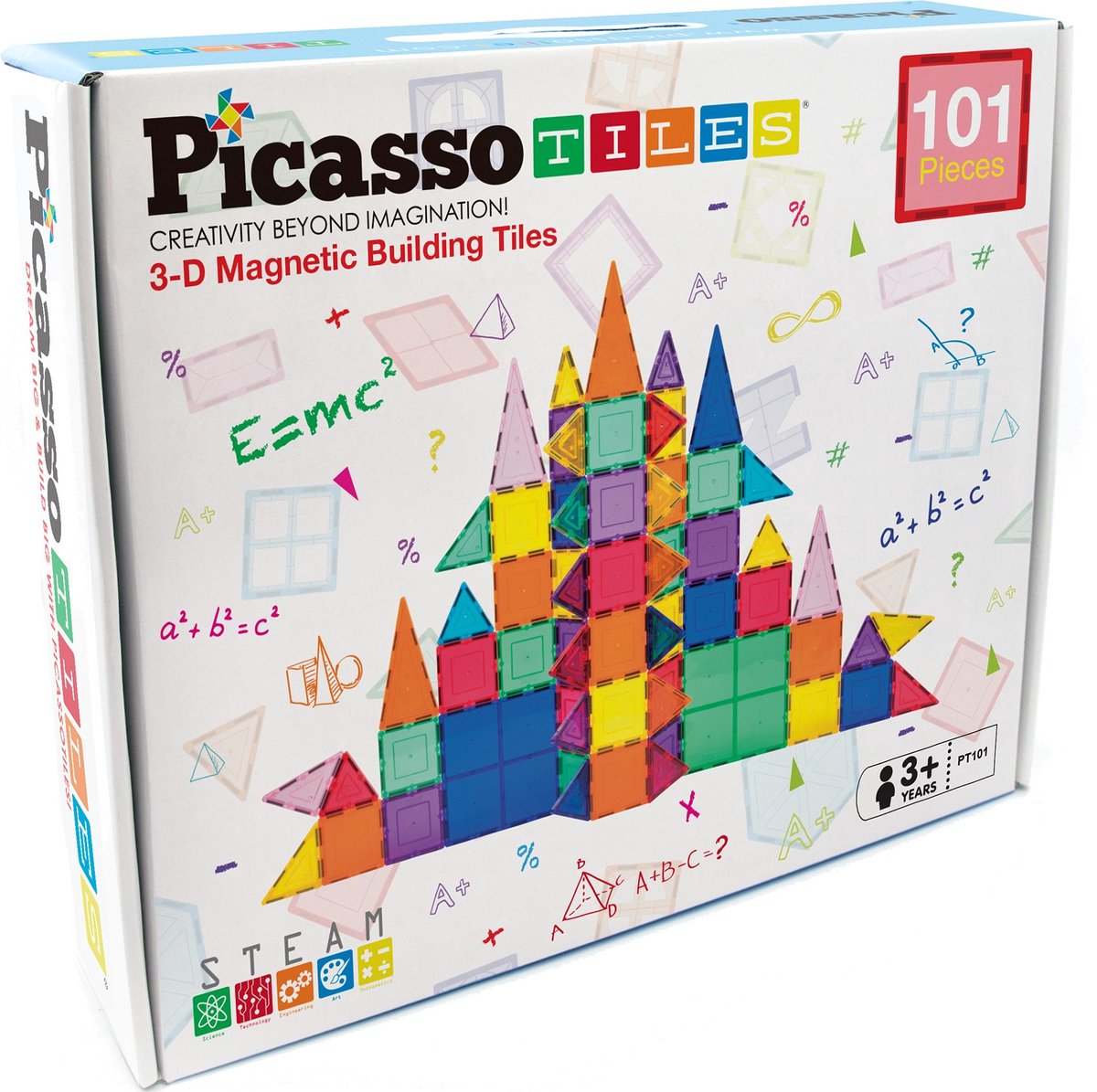 Picasso Tiles - Picasso Tiles Tactic - constructiespeelgoed - magnetic tiles - magnetische tegels - play set - stem speelgoed - creatief bouwspeelgoed - 101-delig - vanaf 3 jaar
