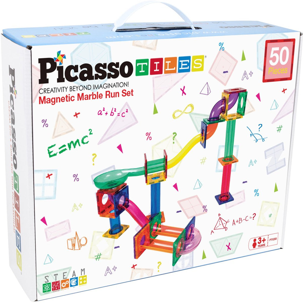 Picasso tiles tactic - constructiespeelgoed - magnetic tiles - magnetische tegels - marble run - stem speelgoed - magnetische knikkerbaan - 50-delig - vanaf 3 jaar