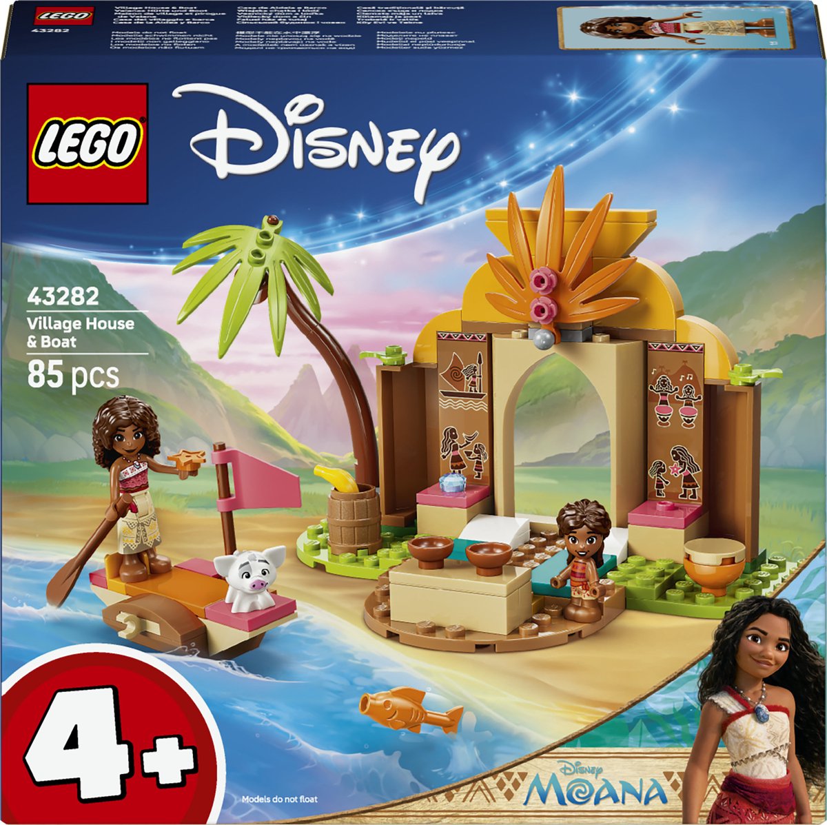 LEGO - ǀ disney vaiana dorpshuis en boot bouwbaar speelgoed voor kinderen met dieren figuur 43282