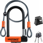Kryptonite - Kryptonite evolution mini-7 beugelslot met kabel – fiets – art-2 slot – beugelslot (elektrische) fiets – 178x83 cm - kabel 120 cm lang – oranje/zwart