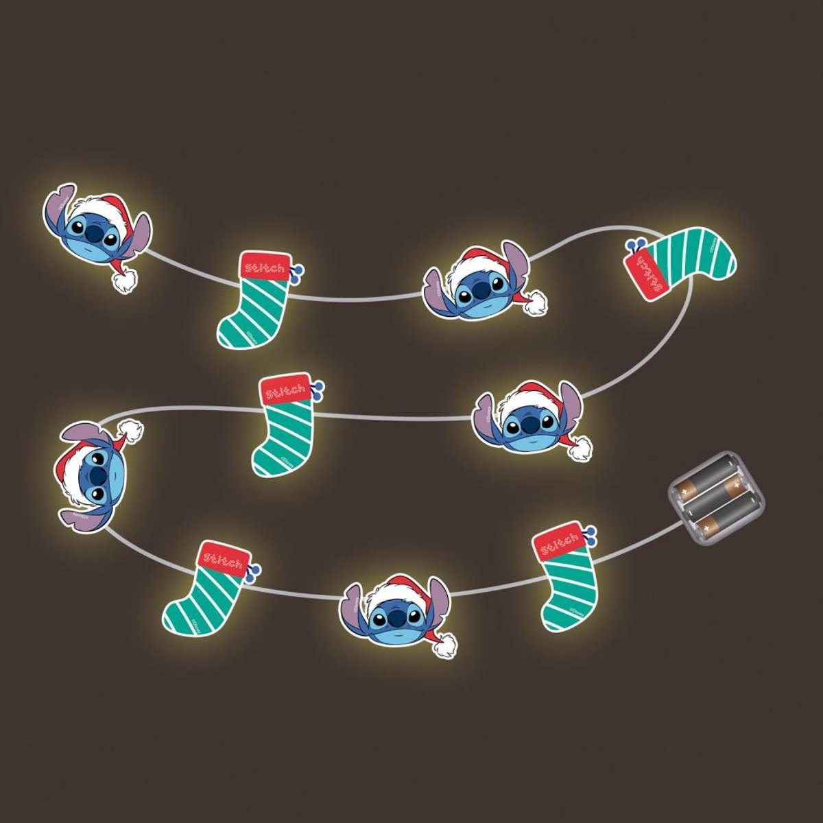 Disney - Stitch kerstlichtjes - christmas lighted garland - 10 led - 165m