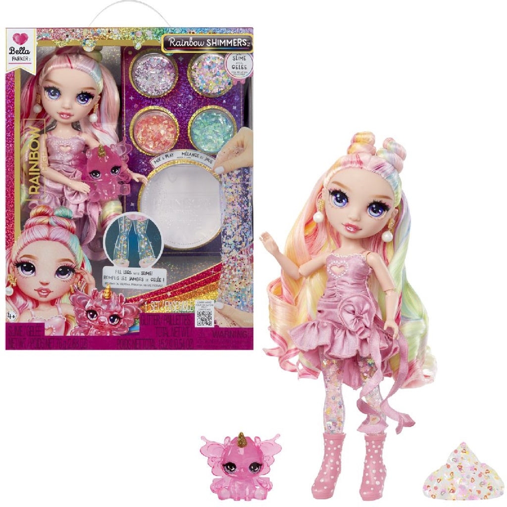 Rainbow high shimmers met slijm-modepop - bella (roze)