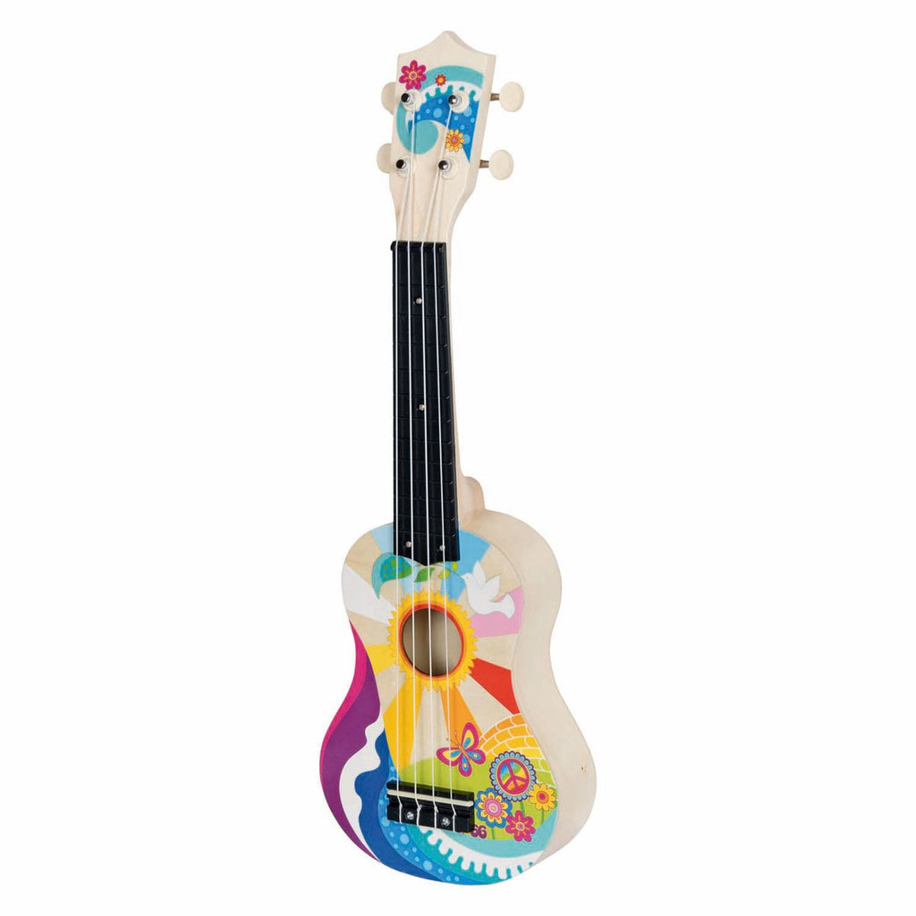 Goki - houten ukelele flower power