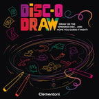 Clementoni disc-o draw - tekenspel en gezelschapsspel met draaiend bord - tekenen en raden spelletje - party spel voor kinderen, vrienden en familie