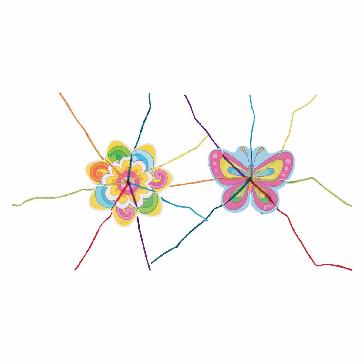 Goki - breiwerk speelgoed bloem en vlinder creatief handwerk.