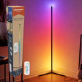 Grundig rgb led hoeklamp - hoeklamp led staand - rgb vloerlamp met muzieksensor en afstandsbediening - 140 cm - meerkleurig