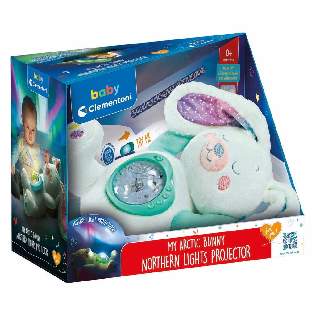 Clementoni - baby speelgoed - knuffel met noorderlicht projector - vanaf 0 maanden