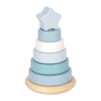 Small foot - houten stapeltoren blauw - 7dlg.