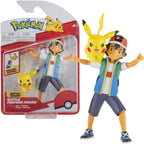 Jazwares pokémon battle feature figuur ash pikachu 11cm action figuur