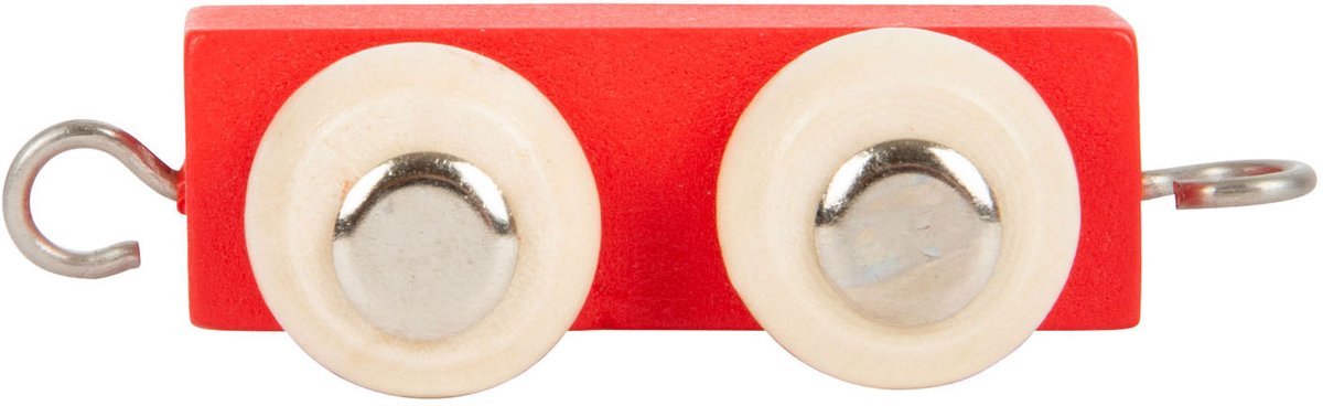Small Foot - houten lettertrein trailer rood - 12 stuks