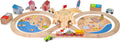 BIGJIGS - BIGJIGS Houten treinbaan set - strand en auto speelgoed