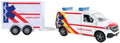 Kids globe vw transporter ambulance met aanhangwagen