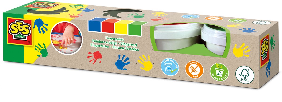 Ses eco vingerverf, 4 kleuren