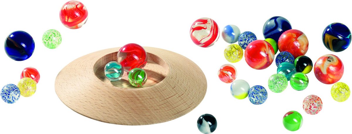 Goki - houten knikkerpot met knikkers
