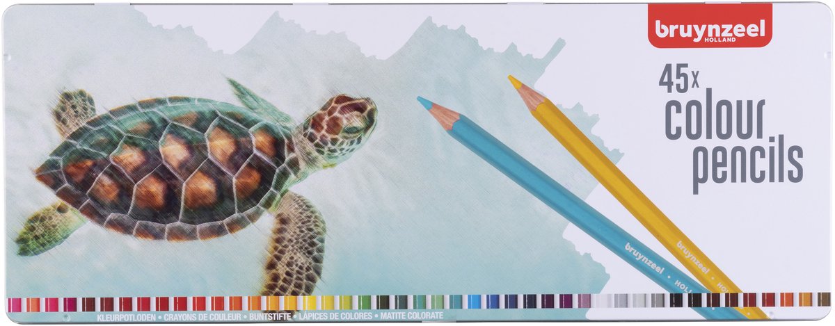 BRUYNZEEL - BRUYNZEEL schildpad blik 45 kleurpotloden
