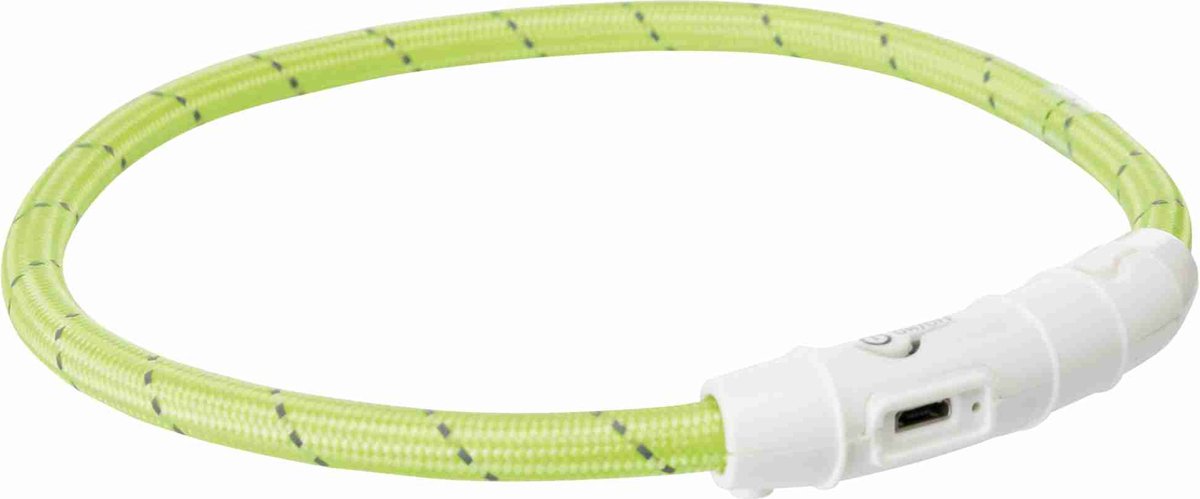 Trixie - lichtgevende halsband hond flash usb tpu / nylon groen