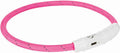 Trixie - lichtgevende halsband hond flash usb tpu / nylon roze