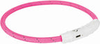 Trixie - lichtgevende halsband hond flash usb tpu / nylon roze