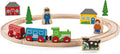 Bigjigs houten treinbaan startersset - - 20-delig - met rails, trein en figuren