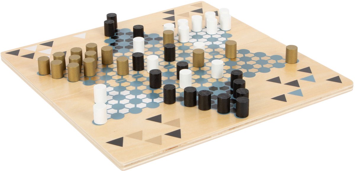 Small Foot - barricade en halma houten bordspel 2in1