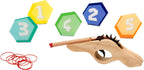 BS Toys - schiet 'm! elastiekpistool - hout - coördinatiespel - vanaf 6 jaar - 5 targets