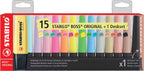STABILO - STABILO boss original pastel & naturecolors markeerstiften bureau set - 15dlg.