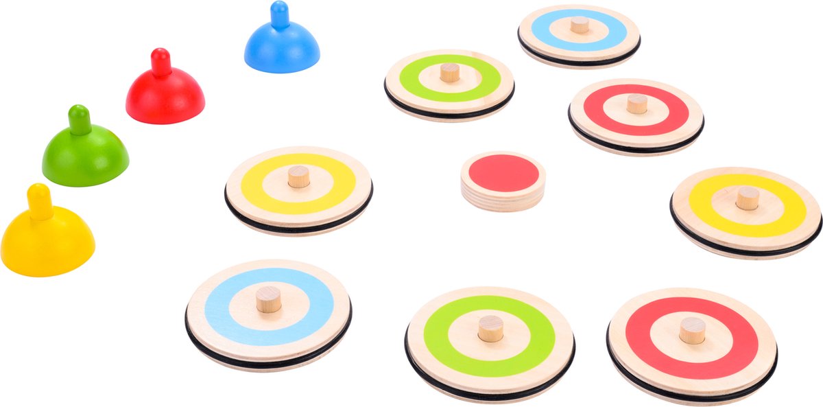 Engelhart - Engelhart Indoor curling spel – houten speelset – tafel curling game – behendigheidsspel – inclusief 8 stones 4 pionnen en target – gezelschapsspel –