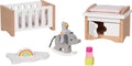 Goki poppenhuismeubeltjes: design kinderkamer, 12-delig, 10,2x6x5,5cm (bed), beukenhout en stof, 3+