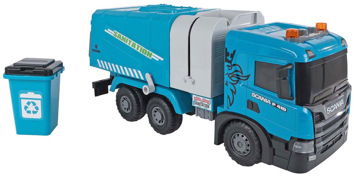 2-Play - 2- scania vrachtwagen vuilniswagen frictie met licht en geluid
